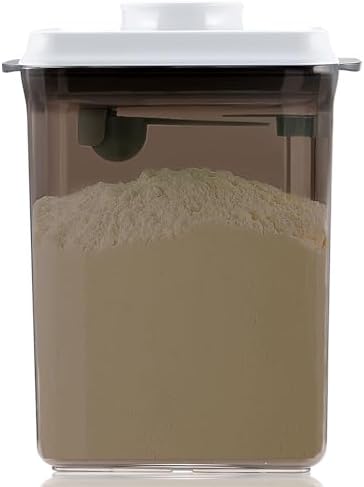 Baby Formula Container, 35 oz Airtight Powder Storage with 5g Scoop, Brown