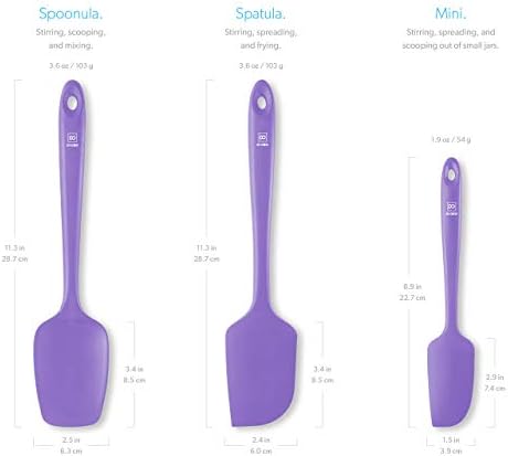DI ORO Silicone Spatula Set - 600F Heat Resistant, 3-Pc Lavender