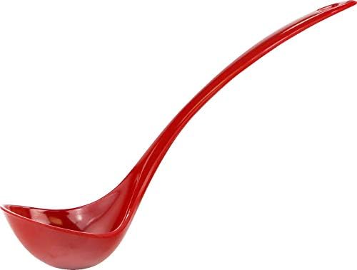 Reston Lloyd Melamine Soup Ladle Kitchen Utensil, Premium Quality Utensil with Heat Resistant Ergonomic Handle, Durable BPA-Free Plastic, 10.5 inch long, 6pc Set, Red