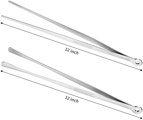 Kirecoo 2PCS 12" Stainless Steel Cooking Tongs with Serrated Tips