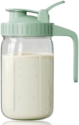 32 oz Breast Milk Pitcher, Glass Mason Jar Pitcher with Lid
