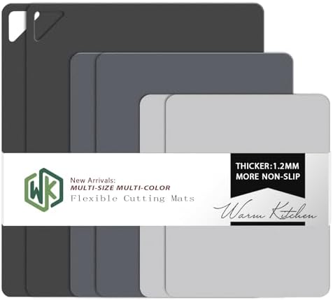 WK Flexible Plastic Cutting Boards for Kitchen, 6 Pieces Cutting Board Mats, Thin Cutting Board Sheets, Dishwasher Safe, BPA Free, Multi Sizes Set of 6