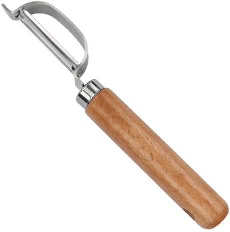 Vegetable Peeler, Stainless Steel Blade Potato Peeler with Wood Handle, Fruit Peeler for Carrot, Apple, Veggie, Kitchen Gadget for Easy Peeling