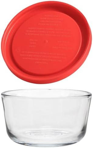Pyrex Simply Store 1 Cup Single Glass Food Storage Container, Plastic Lid