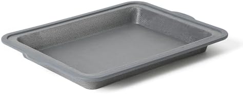 Calphalon Omni 12 x 8.5-Inch Bake Pan with GlassFlex Technology, Flexible Silicone & Micro-Woven Glass Core for Ultra Airflow & Even Baking, Grey