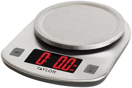 Taylor Digital Kitchen Scale, 11 pound capacity, Steel