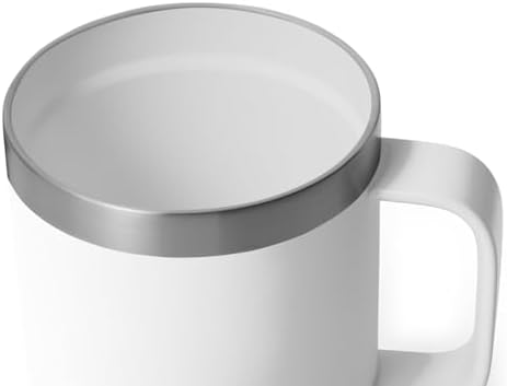 YETI Rambler 10 oz Ceramic Lined Stackable Mug, Vacuum Insulated, Stainless Steel with MagSlider Lid, White