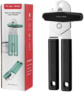 Can Opener Manual, Reinforced Blade, Effortless Knob, Non-Stick (Black)