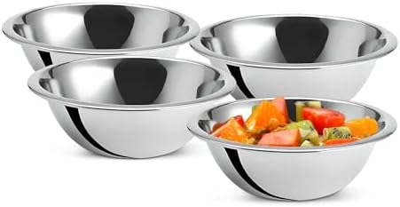 OCS Parts 4-Pack 0.75 Quart Mixing Bowls | 7-Inch Stainless Steel