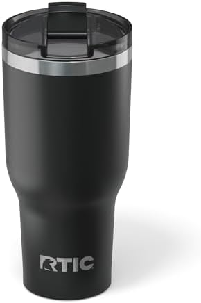 RTIC 40oz Essential Tumbler with Lid, Ceramic Lined, Black