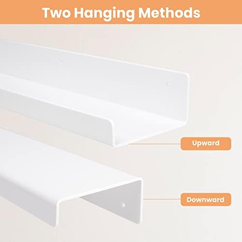 upsimples 4 Pcs 15" Acrylic Shelves for Wall Organize and Display, White