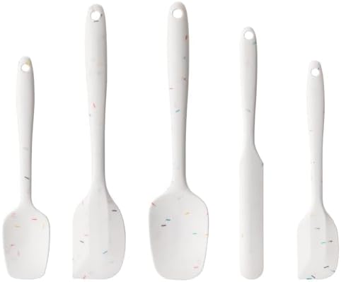 Silicone Spatula Set,5 Piece Food Grade Rubber Spatulas,Candy Color