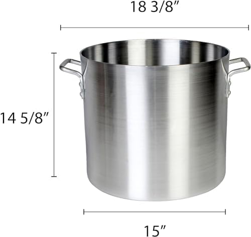 TrueCraftware- 40 qt. Aluminum Stock Pot with Riveted Handles 4mm Thickness- Multipurpose Pot Cookware Large Stockpot Stew For Cooking Simmering Soup Seafood Stock Home Kitchen Restaurant