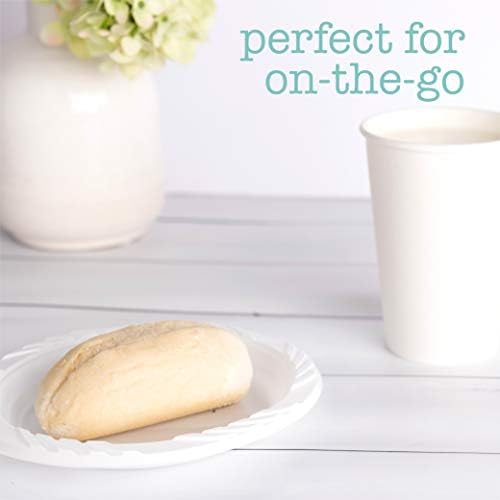 200 Count Disposable 6 Inch White Plastic Dessert Plates