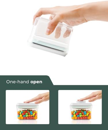 0.6 Qt Airtight Snack Containers, 3 Pack Small Pop Top Pantry Jars