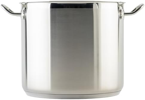Winco Silver 20 qt Stainless Steel Stock Pot with Cover