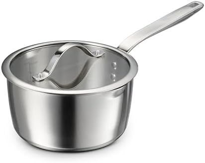 Tramontina Tempo Tri-Ply Base Stainless Steel 3-Qt Sauce Pan with Lid