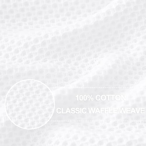 Homaxy 100% Cotton Oversized Waffle Weave Kitchen Towels 6-Pack, White