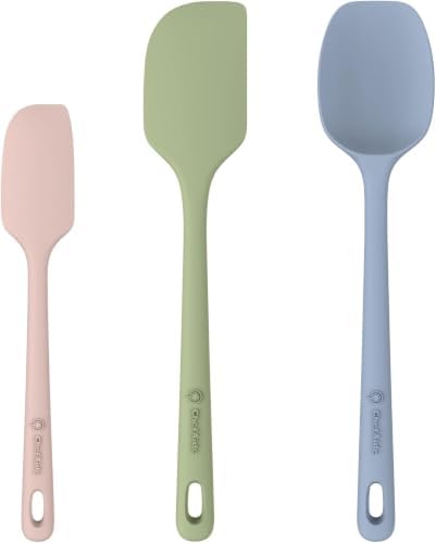 ChefAide 3 Pieces Silicone Spatulas Set, Heat Resistant Rubber Spatula