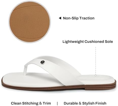 TEMOFON Flip Flops for Women Dressy: Comfortable Flat Tong Sandals 2026 Slip on Summer Casual Beach Walking Shoes