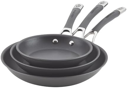 Circulon Radiance Hard Anodized Nonstick Frying Pan Set, 3-Piece, Gray