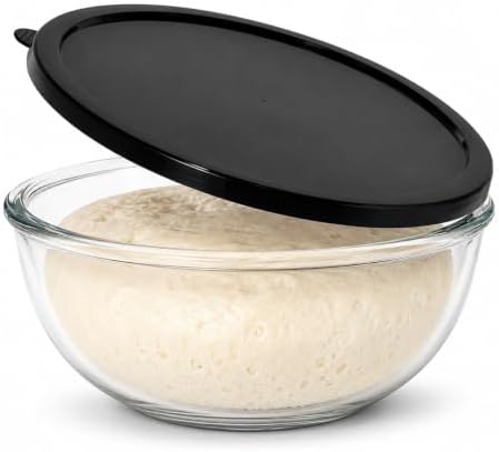 6.2QT Glass Sourdough Proofing Bowl with Lid, Large Mixing Bowl for Bread Dough Fermentation, Clear Borosilicate Glass Bowl for Baking, Salad, Meal Prep & Food Storage