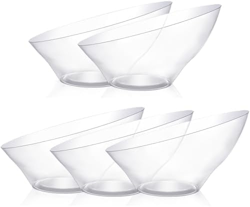 Goodluck 5 Pack Clear Plastic Serving Bowls for Party - 20 OZ