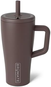BrüMate Era 20 oz Tumbler with Handle and Straw | 100% Leakproof Insulated Tumbler with Lid and Straw | Made of Stainless Steel | Cup Holder Friendly Base | 20oz (Java)