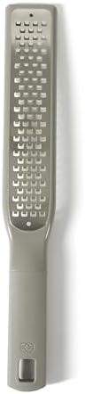Calphalon Prime Stainless Steel Handheld Grater Lemon Zester W/Cover & Rubber Handle - Taupe