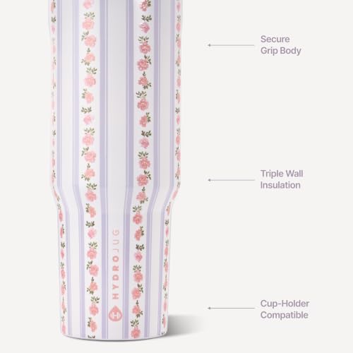 HydroJug Sport 32 oz Insulated Stainless Steel Water Bottle, Primrose