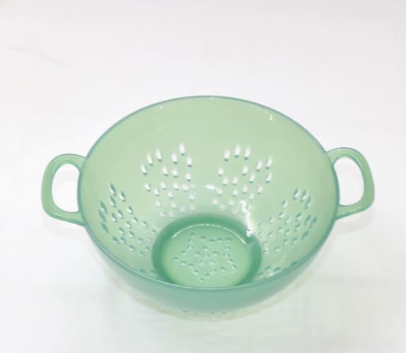 Heavy Duty 6 Inch Mini Food Colander, Dishwasher Safe with Double Handles for Fruit Vegetable BPA Free (Transparent green)