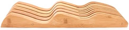 Bamboo Knife Block Holder, 9 Knives Dock, In-Drawer Knife Drawer Organizer