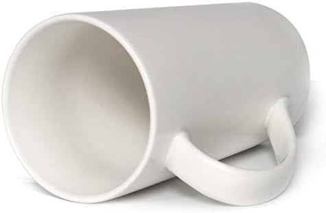 20 oz Large Coffee Mugs, M007 Tall Ceramic Cup with Handle for Dad Men, Set of 2, White