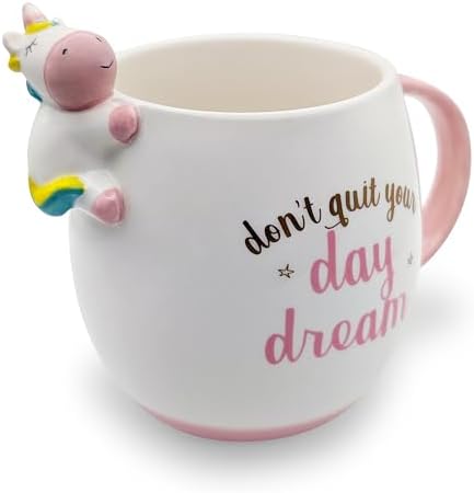 Decodyne Funny Unicorn Coffee Mug 14 Ounce, Gag Gifts for Adults, White Elephant Gifts, Cute Stuff For Women and Teen Girls, Coworker Office Gift, Cool Stuff