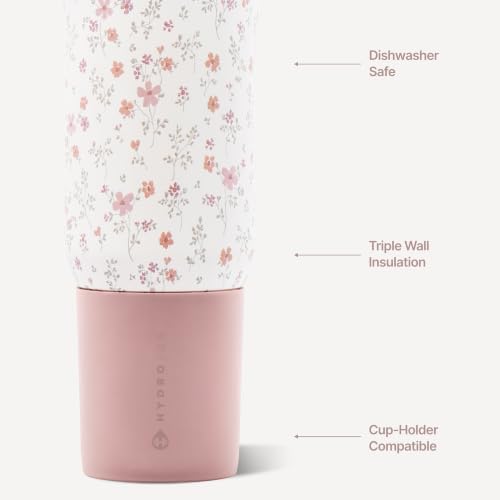 HydroJug Sport 20 oz Insulated Stainless Steel Water Bottle, Magnolia