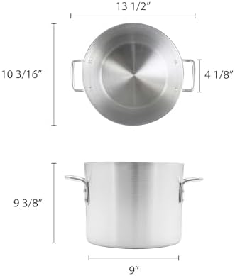 TrueCraftware- 12 qt. Heavy-Duty Aluminum Stock Pot with Riveted Handle 6mm Thickness-Multipurpose Pot Cookware Large Stockpot For Cooking Simmering Soup Stock Home Kitchen