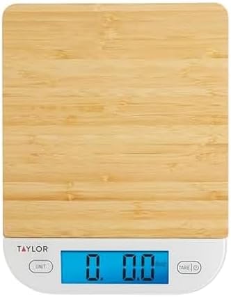 Taylor Bamboo Digital Backlit Kitchen Scale - 15 lb Max Capacity
