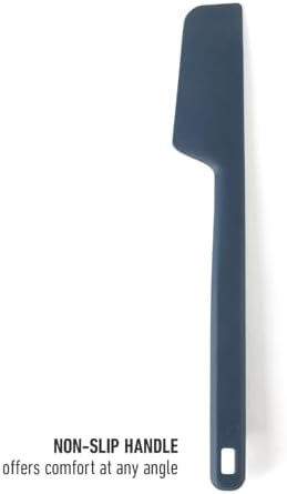 Calphalon Prime Silicone Jar Scraper, Flexible Jar Spatula, Slim Long Skinny Scraper for Jars, Bottles & Blenders, Ergonomic Handle for Easy Food Removal,Heat-Resistant, Navy Blue