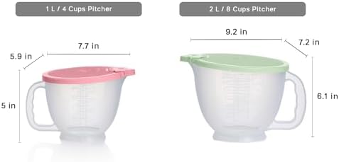 Tupperware Classic Mix-N-Store Pastel Pitcher Set (2 Pitchers, 2 Lids)