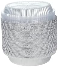 Waytiffer 40pack Disposable 9" Round Aluminum Foil Pans with Clear Lids