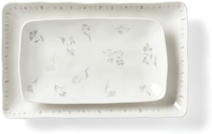 Lenox Oyster Bay 2-Piece Nesting Serving Platters, 3.40 LB, White