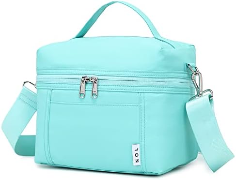 NOL Insulated Lunch Bags for Women Cooler Bag Lightweight Nylon Waterproof Lunch Box for Work Cyan Small 4L