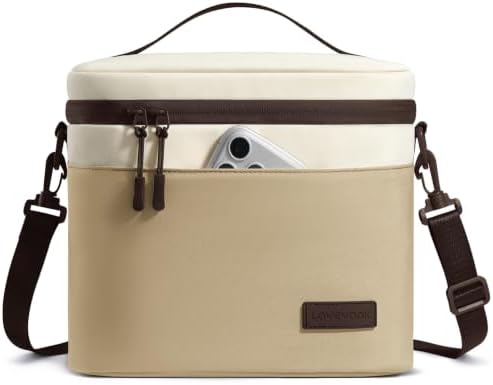 LOVEVOOK Insulated Lunch Box for Women Men, Reusable Lunch Bag for Work Picnic Beach College School, Leakproof Cooler Bag with Shoulder Strap & Ice Pack, Lunch Box/Bag for Mom Teacher Kids Girl Boy