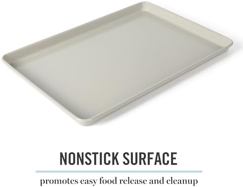 Martha Stewart Gallen 15 x 10 Inch Nonstick Carbon Steel Cookie Sheet – Cool Grey, Durable Bakeware for Even Baking and Easy Cleanup (Pack of 6)