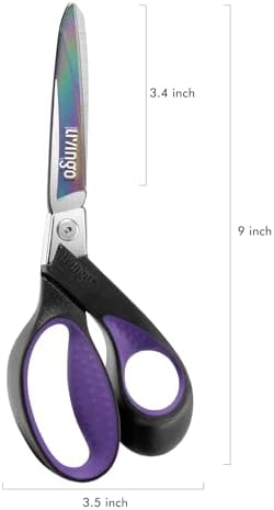 LIVINGO 9" Titanium Shears, Heavy Duty Scissors All Purpose, Purple/Black