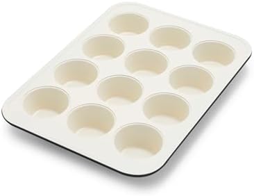 GreenPan Bakewell 12-Cup Muffin Pan, Healthy Ceramic Nonstick Bakeware, PFAS-Free Cupcake Mold, Durable Baking Tray, Versatile Kitchen Essentials, Easy Clean Ovenware, Black