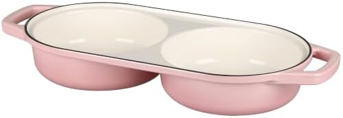 EDGING CASTING Enameled Cast Iron Double Bread Dutch Oven, Pink