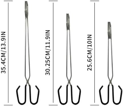 3 Pack Heavy Duty Scissor Tongs，9/11/ 12 Inch Cooking Grilling Scissor Tongs，Kitchen Baking Bread Food Tongs Tool for BBQ（black)