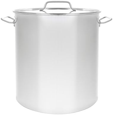 CONCORD Polished Stainless Steel Stock Pot Brewing Beer Kettle Mash Tun w/Flat Lid (80 QT)