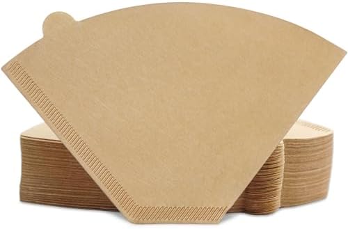 #4 Cone Coffee Filters,4 Coffee Filters Paper fits for Pour Over and Drip Coffee Maker, 8-12 Cup,Natural Unbleached,Chlorine Free (100)